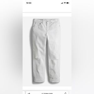J Crew Slouchy Boyfriend Jeans in White